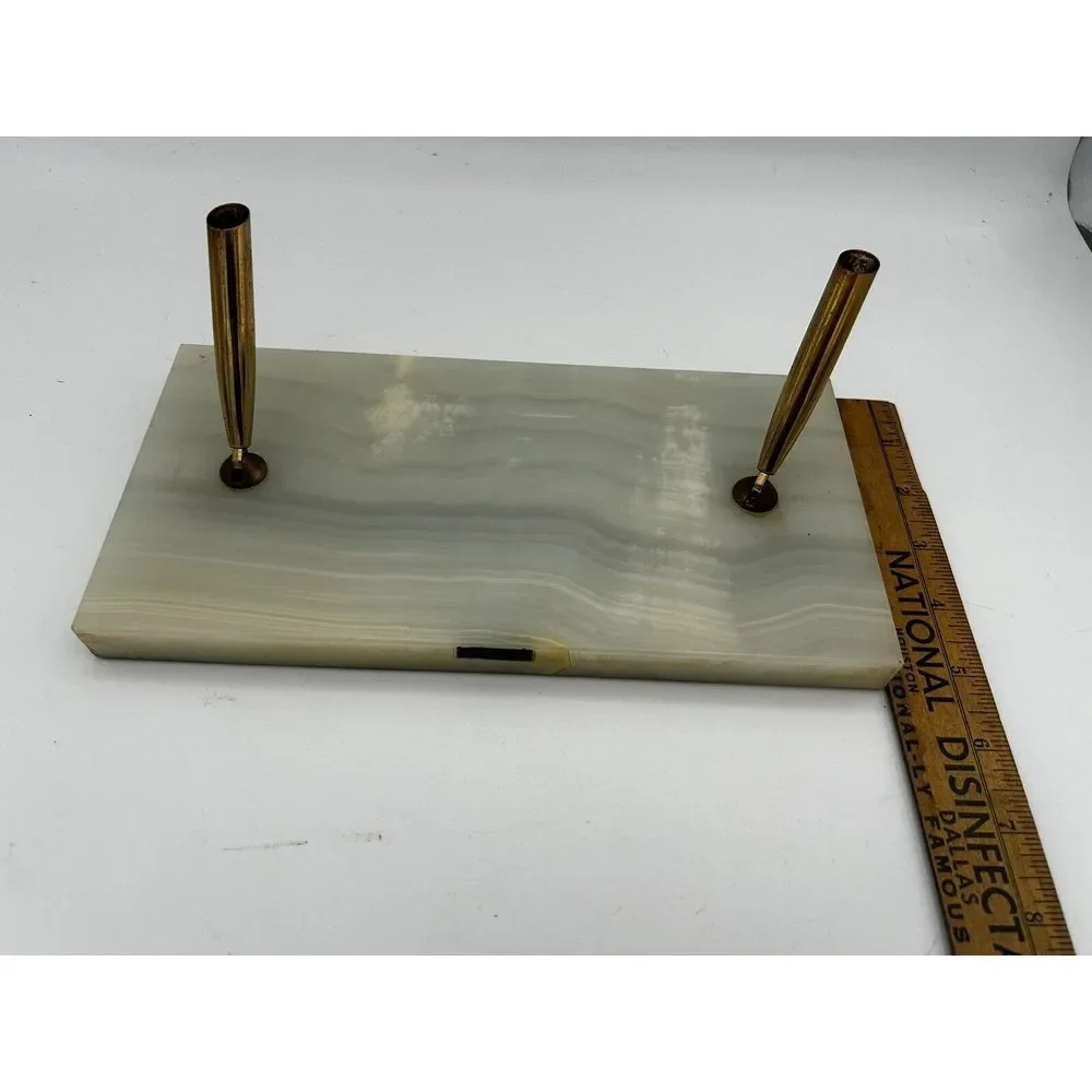 Sheaffer M5013 Desk Set‎ Vintage Marble Base 2 Pen Set.